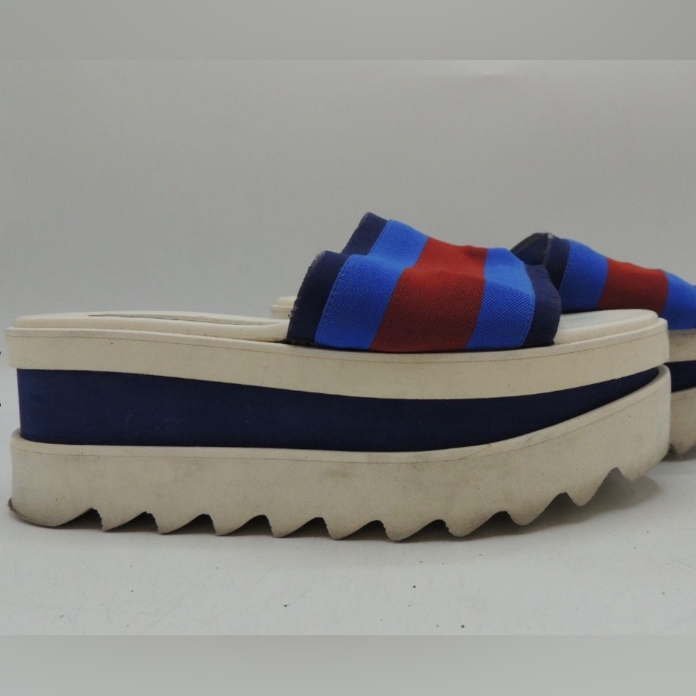 Stella Mccartney Color Block Canvas Platform Slid… - image 2